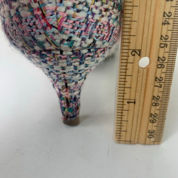1901 Size 7M Pastel Tweed Plaid Bow Kitten Heel Pumps Pointed Toe Twee Coquette - Picture 14 of 16